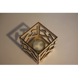 Windlicht Schlägel und Eisen in Birke natur mit Glaszylinder
