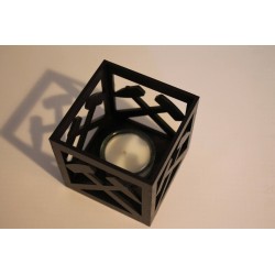 Windlicht Schlägel und Eisen in Birke natur mit Glaszylinder