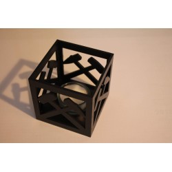 Windlicht Schlägel und Eisen schwarz mit Glaszylinder