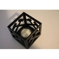 Windlicht Schlägel und Eisen schwarz mit Glaszylinder