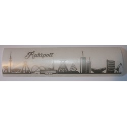 Aufkleber fürs Auto - KFZ Aufkleber Ruhrpott mit Skyline silber