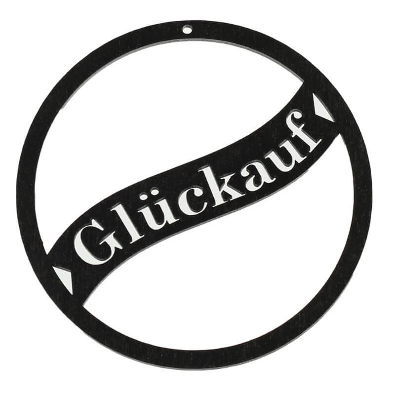 Geschenkanhänger Glückauf schwarz