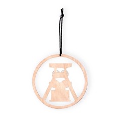 Geschenkanhänger Förderturm natur