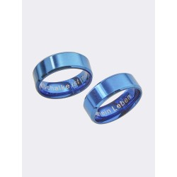 Blauer Edelstahlring "Schalke ist mein Leben"