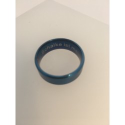 Blauer Edelstahlring "Schalke ist mein Leben"