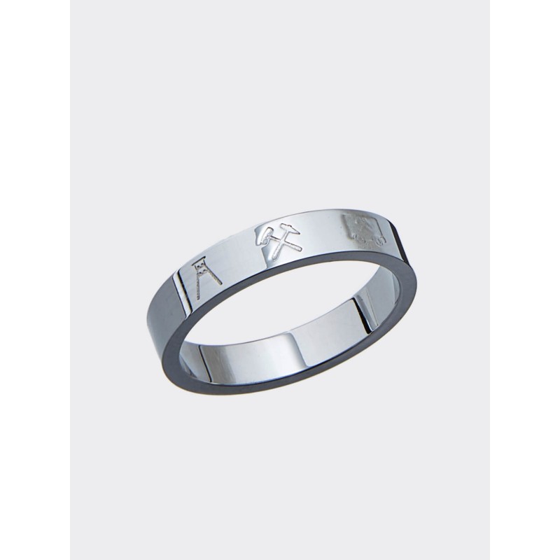 Ring Edelstahl mit Förderturm, Schlägel und Eisen und Lore