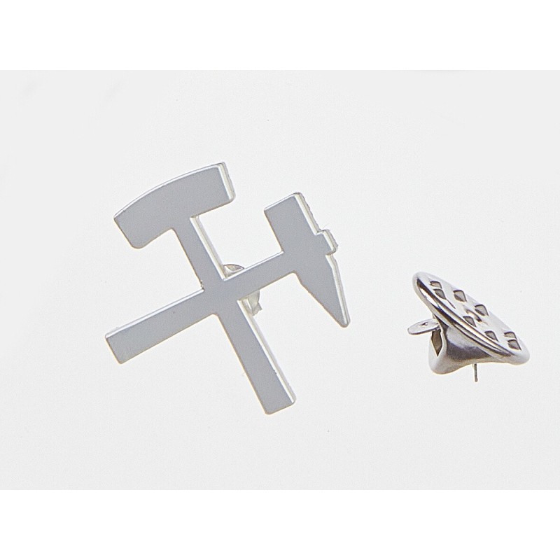 Pin Anstecker Schlägel und Eisen Edelstahl matt