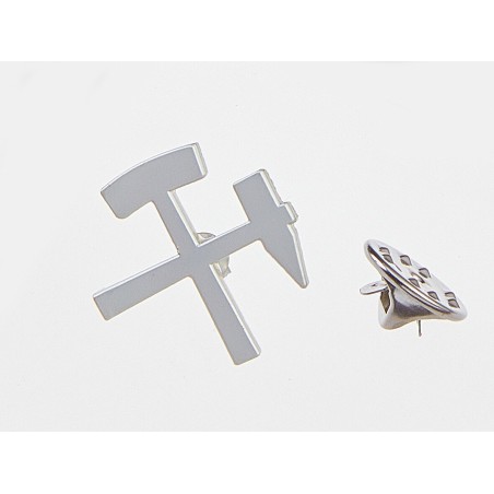 Pin Anstecker Schlägel und Eisen Edelstahl matt